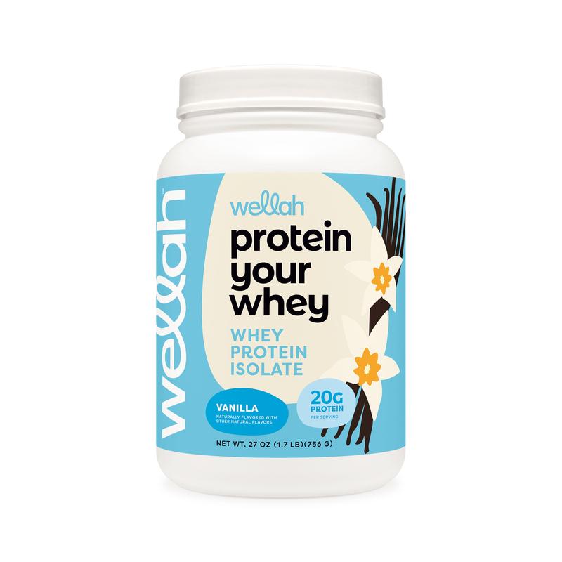 Wellah Protein Your Whey - 20g of Protein in 100 Calories - 5 Simple Ingredients - Fitness, Nutrition, Dietary Supplement