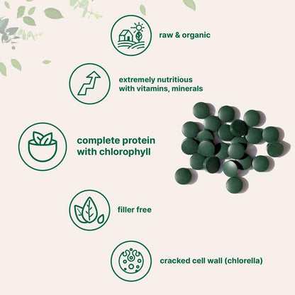 Micro Ingredients Organic Spirulina and Chlorella Tablets