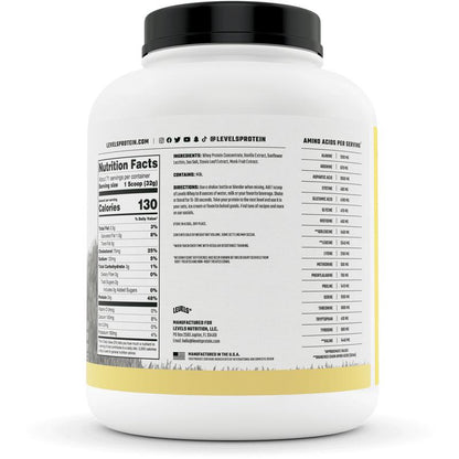 Levels Whey Protein, Grass Fed, No Artificial Ingredients, 24G of Protein