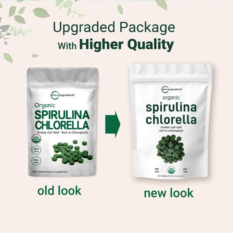 Micro Ingredients Organic Spirulina and Chlorella Tablets