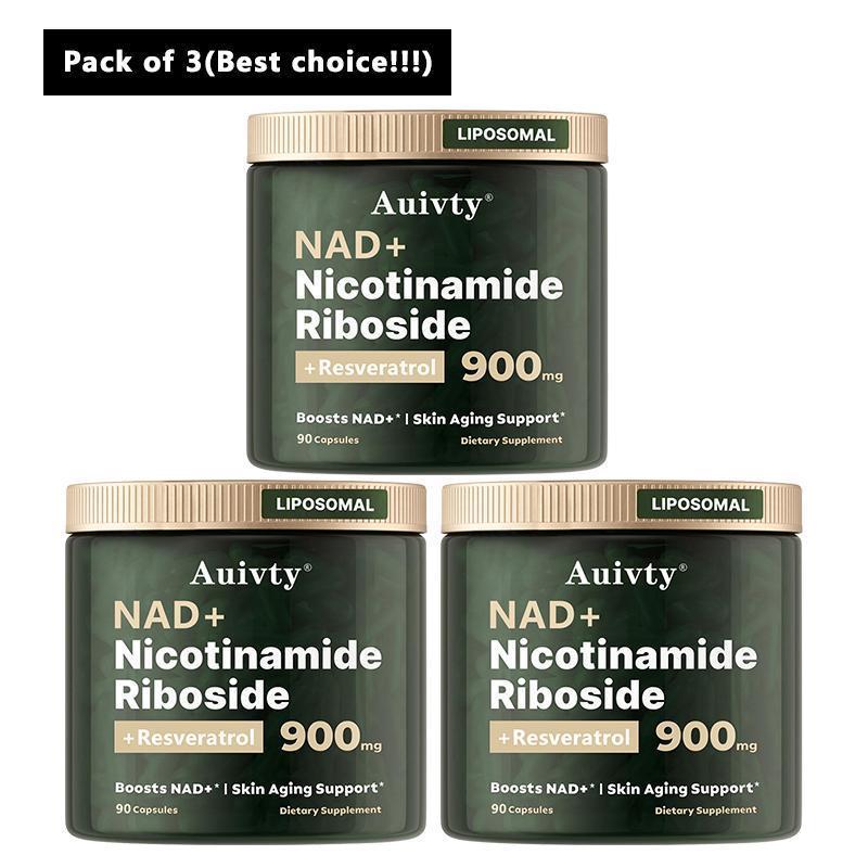 [90% People Choose]  NR900 - NAD+ Supplement for Skin Aging Support, Energy, and Focus - 80 Count - Vitamin & Wellness Supplements Dietary