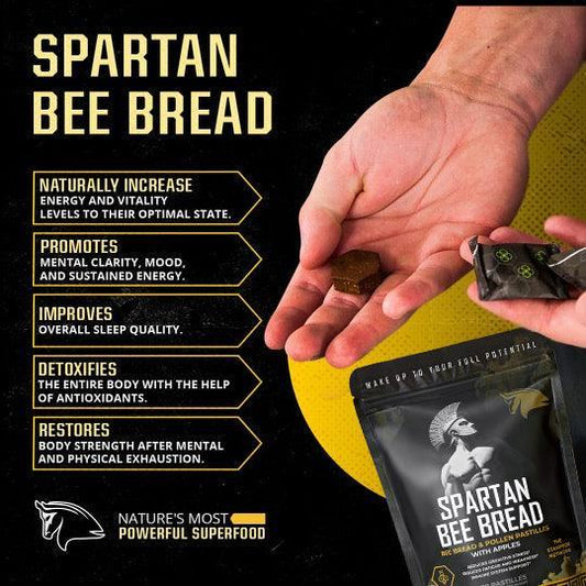 Stampede Network Spartan Bee Bread Tablets - Natural Pollen & Honey Pastilles