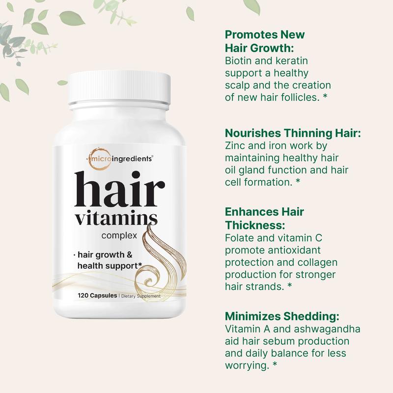 Micro Ingredients Hair Vitamins Complex, 120 Capsules